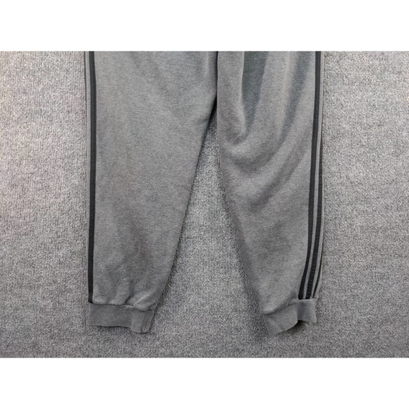 Adidas Athletic Sweatpants Size L Gray Black Stripes 15.5W 27.5 Inseam - Picture 7 of 11
